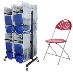 112 x Classic Fan Back Folding Chair   Trolley Bundle