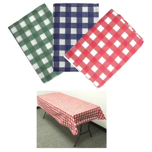 2 Pc Reusable Checkered Tablecloth Vinyl Picnic Party Table Cover Gingham Cloth