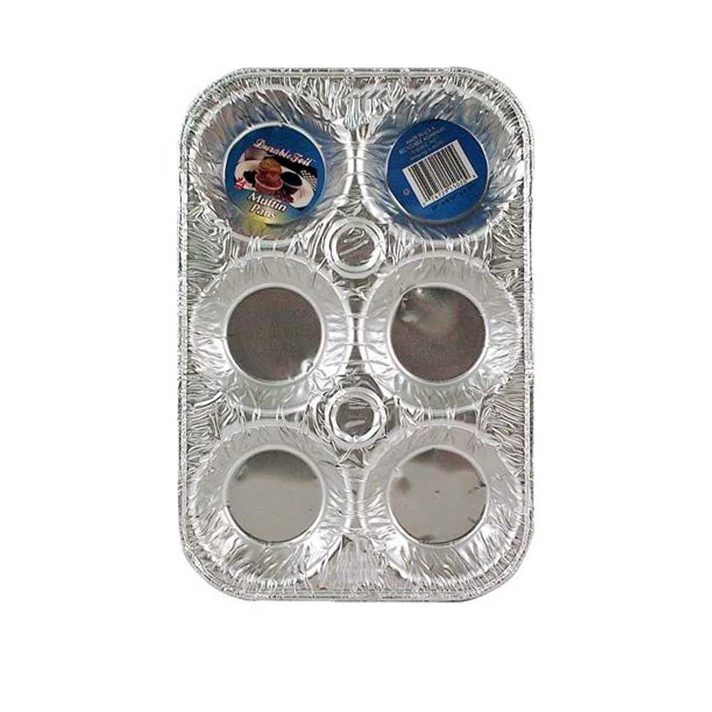 20 Pc Aluminum Foil Muffin Pan 6 Cavity Cake Mold Cupcake Disposable Container