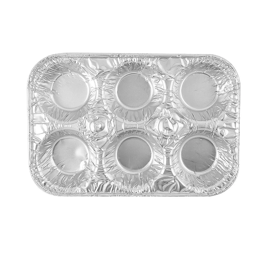 20 Pc Aluminum Foil Muffin Pan 6 Cavity Cake Mold Cupcake Disposable Container