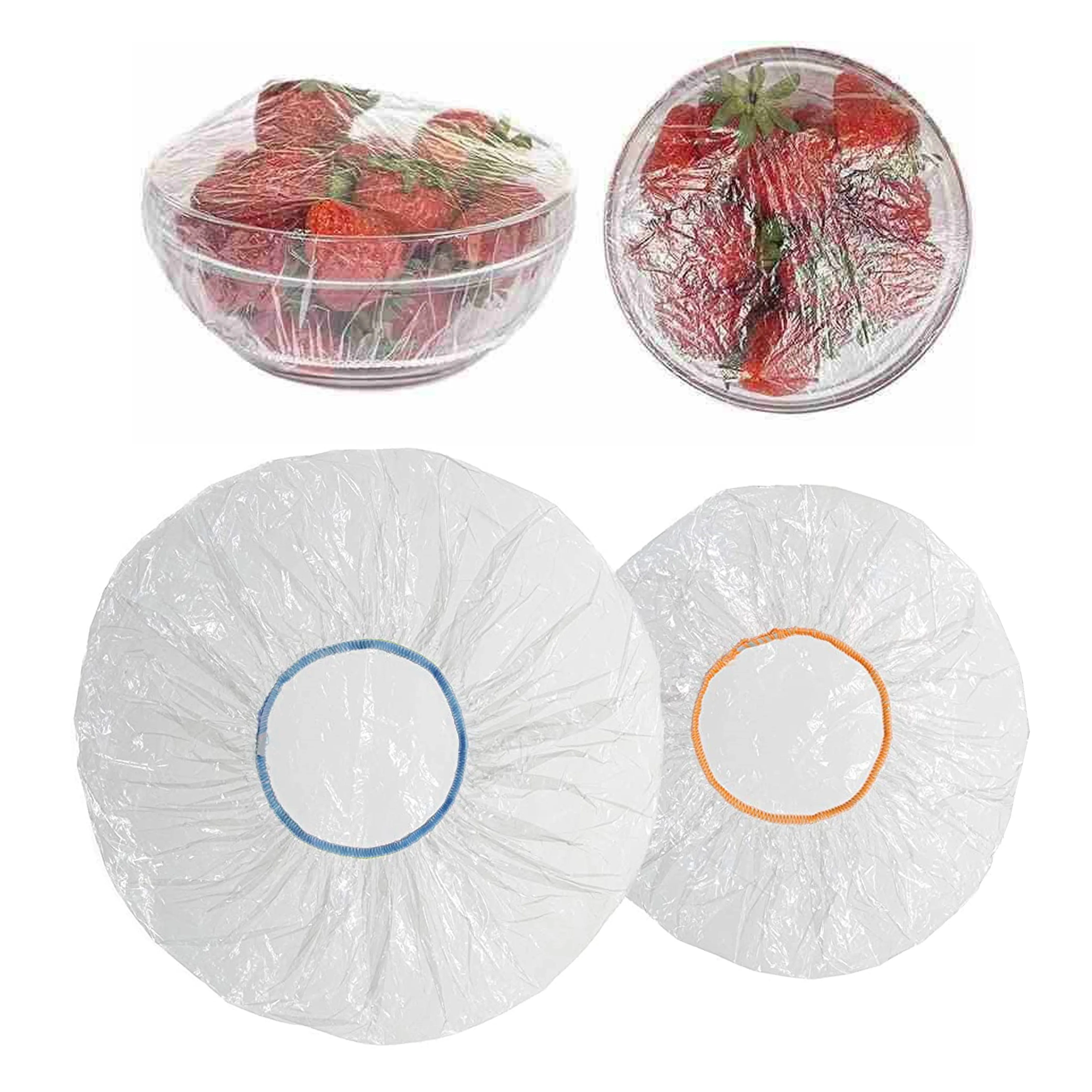 20 Pc  Disposable Clear Elastic Wrap Bowl Covers Food Storage Caps Dish Plate Stretch Lid