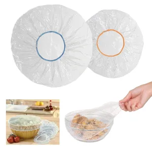 20 Pc  Disposable Clear Elastic Wrap Bowl Covers Food Storage Caps Dish Plate Stretch Lid