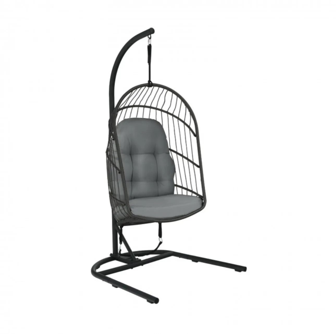 2025 Super Cool Patio Hanging Wicker Egg Chair | Holds 300lbs | With Stand & Cushion | Indoor Or Outdoor | Thick and Soft Comfy Cushions | Heavy Duty