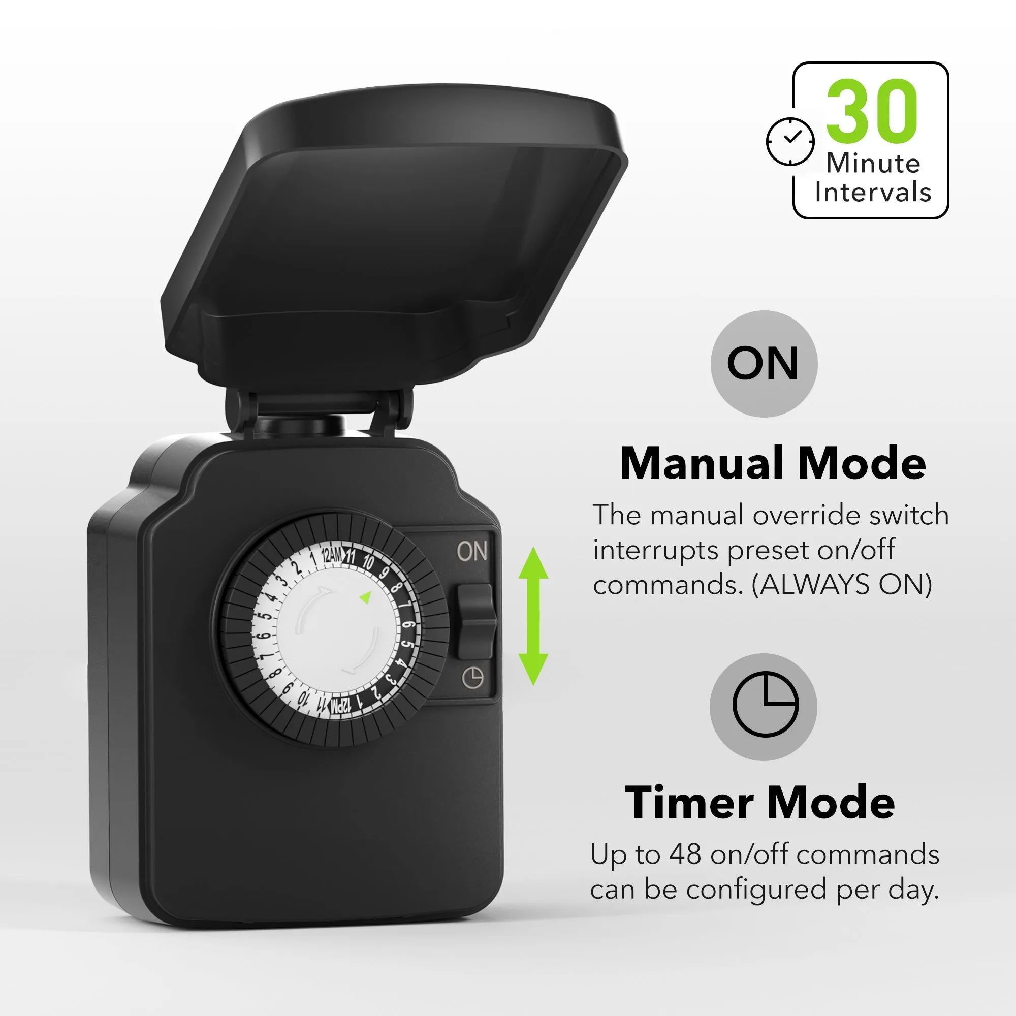 24 Hour Mechanical Outdoor Light Timer 3-Prong 2-Pack BN-LINK