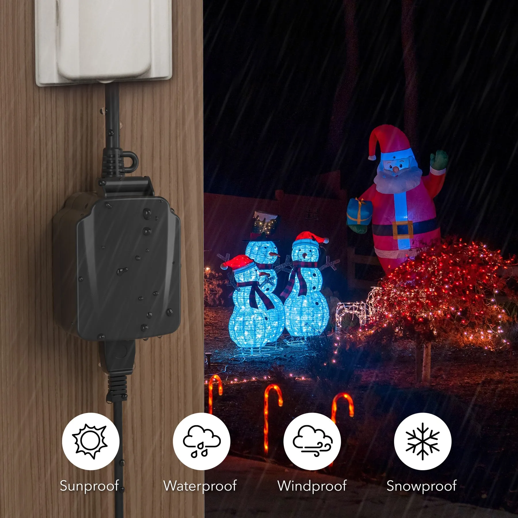 24 Hour Mechanical Outdoor Light Timer 3-Prong 2-Pack BN-LINK