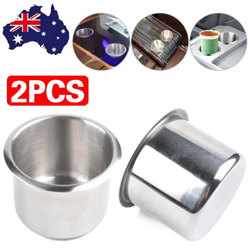 2PCS Stainless Steel Cup Drink Holder | For Marine | Car | Truck | Camper RV Boat