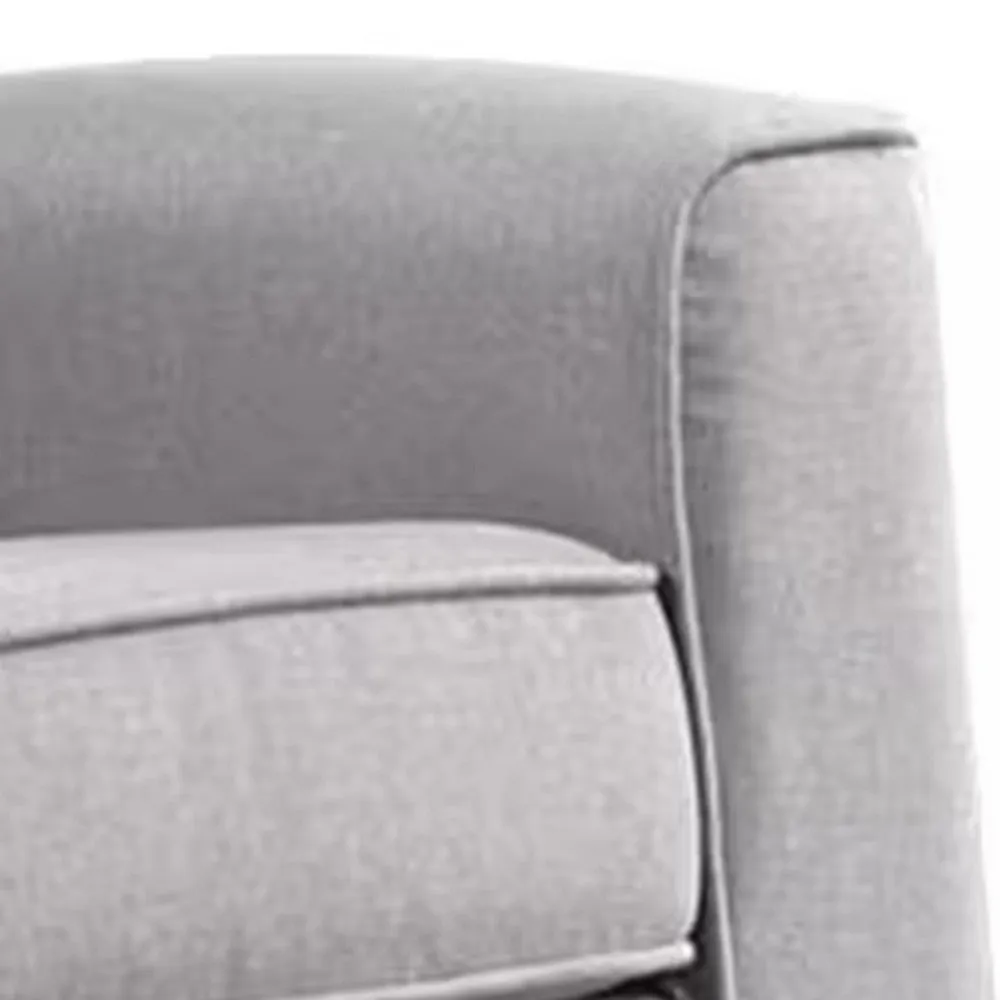 34 Inch Rocking Chair, Wood Frame, Vertical Channel Tufted Gray Linen By Casagear Home
