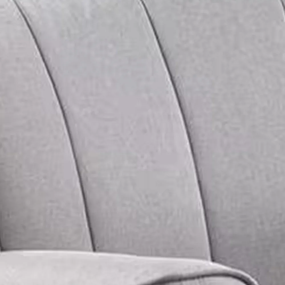 34 Inch Rocking Chair, Wood Frame, Vertical Channel Tufted Gray Linen By Casagear Home