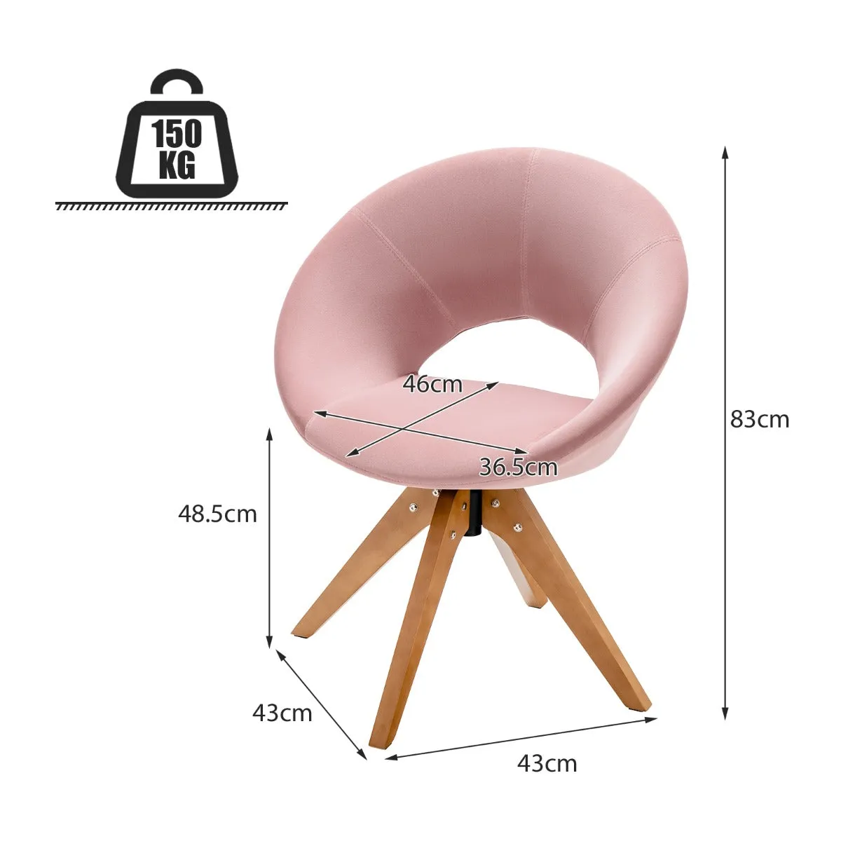 360° Swivel Velvet Accent Chair for Living Room, Bedroom and Office