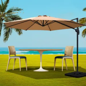 3m UV50  Cantilever Outdoor Umbrella w/Base, Instahut