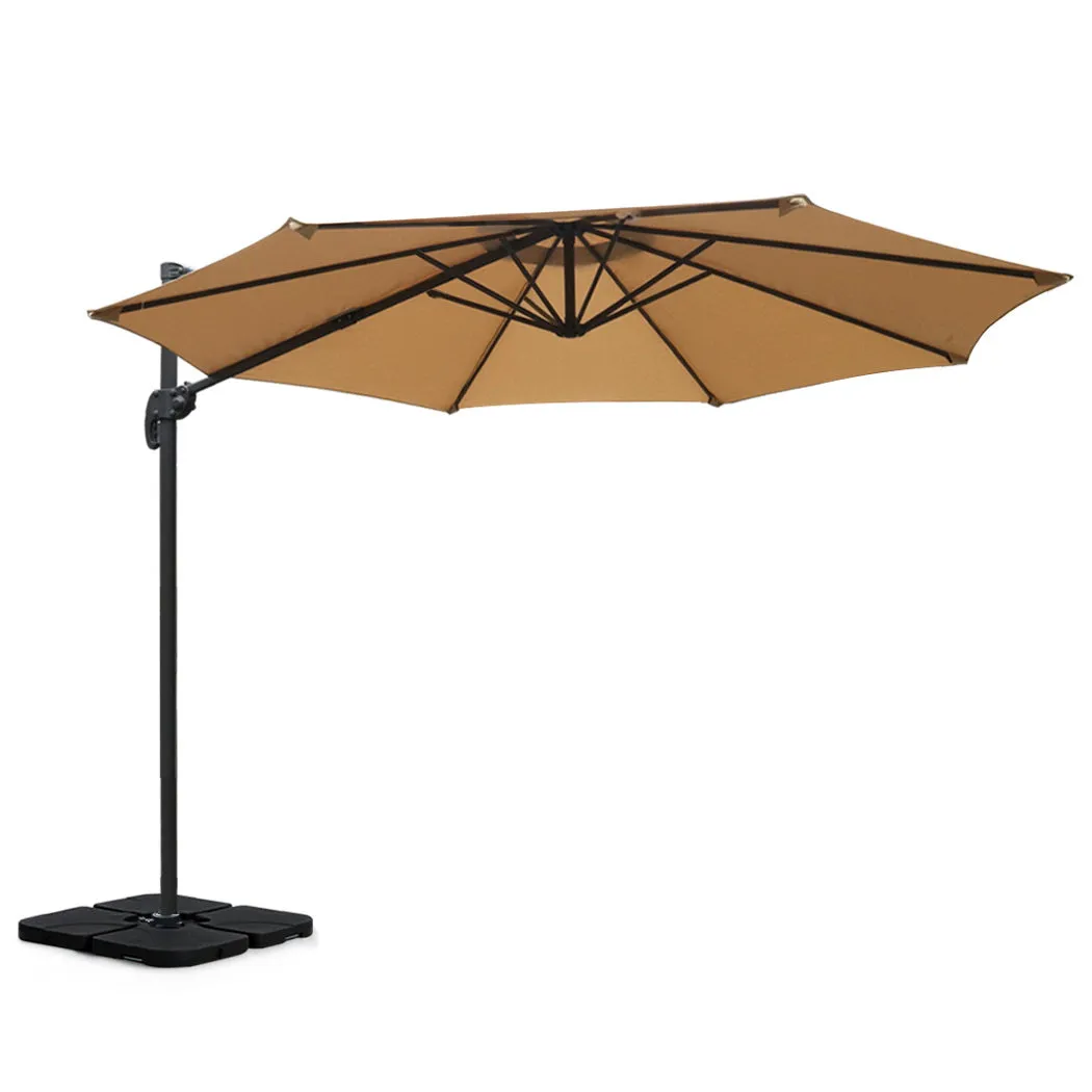 3m UV50  Cantilever Outdoor Umbrella w/Base, Instahut