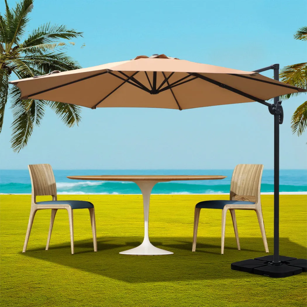 3m UV50  Cantilever Outdoor Umbrella w/Base, Instahut