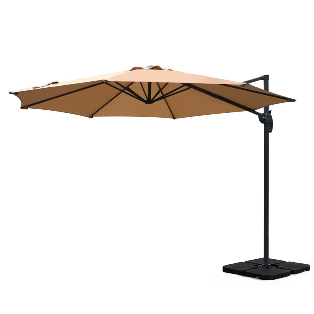 3m UV50  Cantilever Outdoor Umbrella w/Base, Instahut