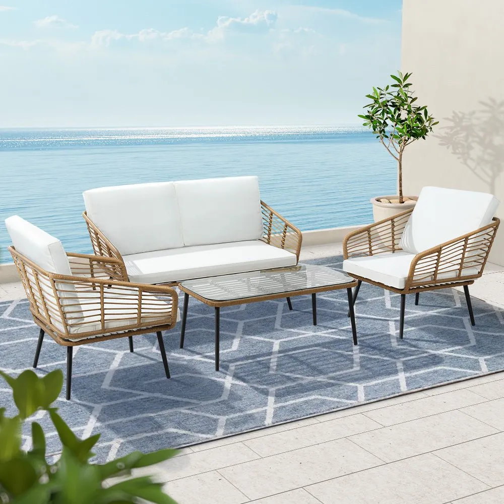 4 Seater Rattan Outdoor Lounge Set