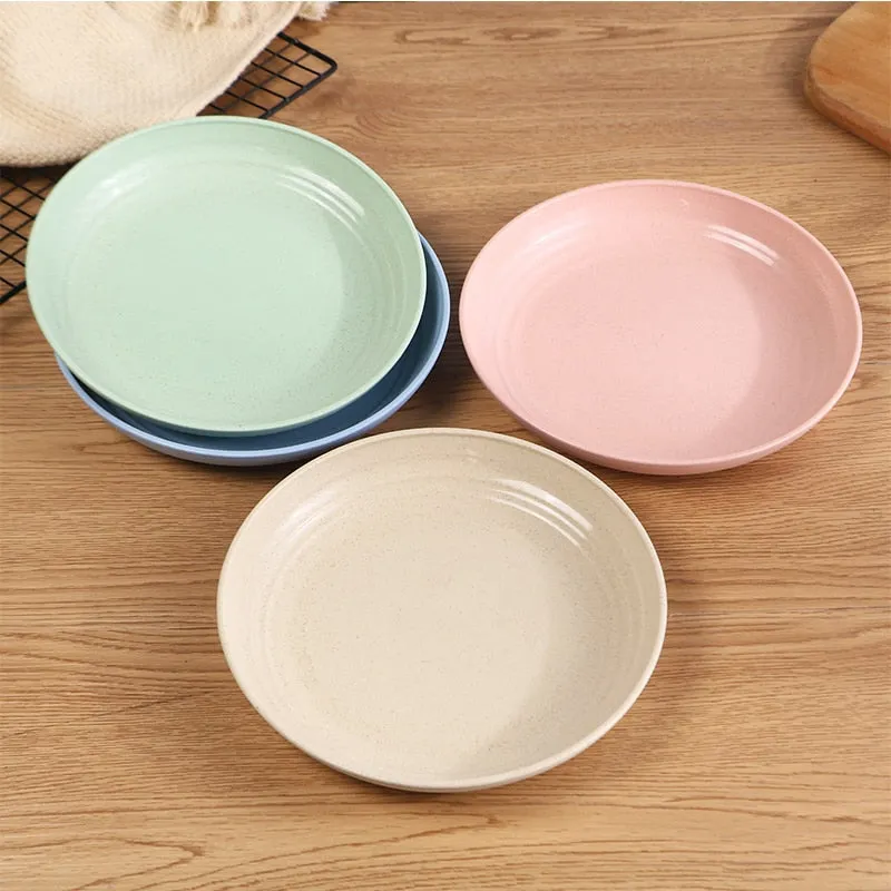 4pcs Dinner Plates Biodegradable Plates Fruit Dish Bone Dish Snack Plate