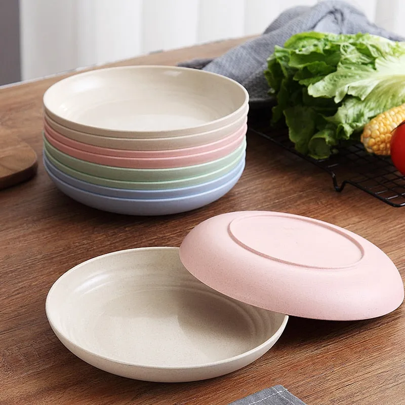 4pcs Dinner Plates Biodegradable Plates Fruit Dish Bone Dish Snack Plate