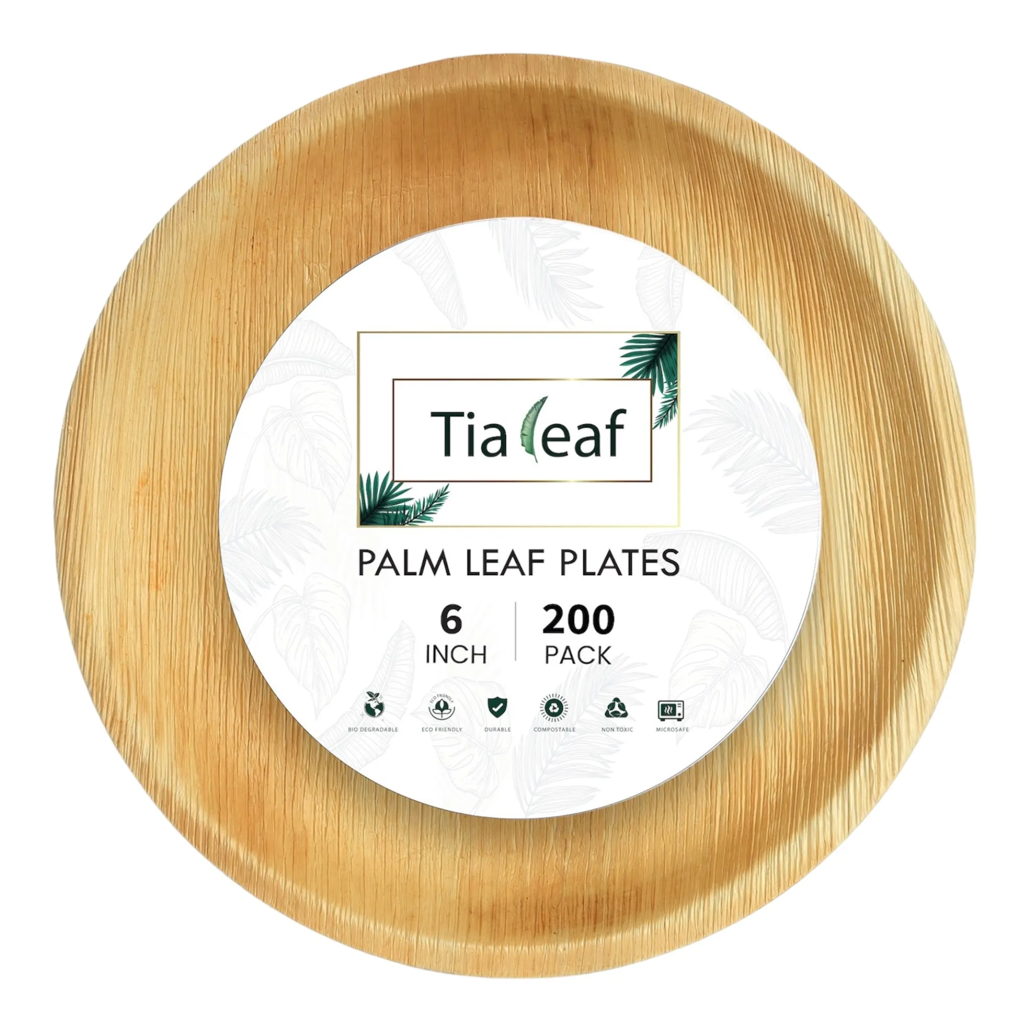 6 Inch Round Disposable Palm Leaf Plates
