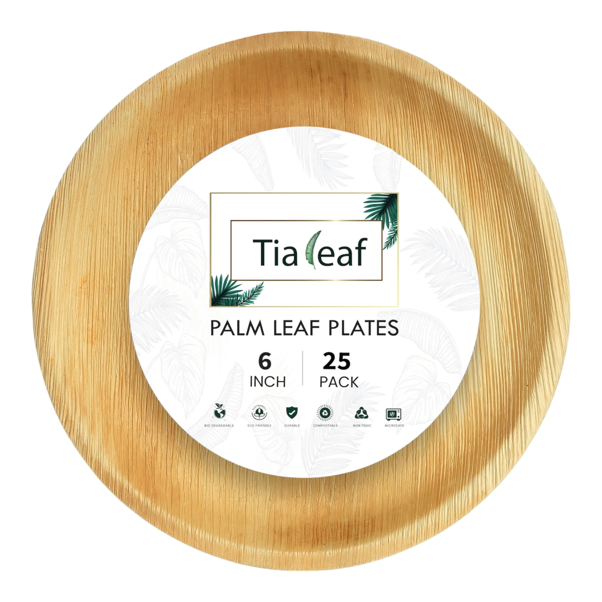 6 Inch Round Disposable Palm Leaf Plates