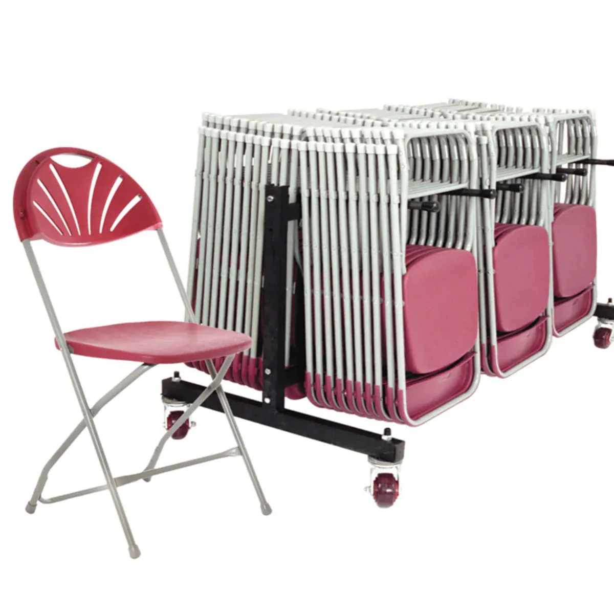 84 x Classic Fan Back Folding Chair   Trolley Bundle