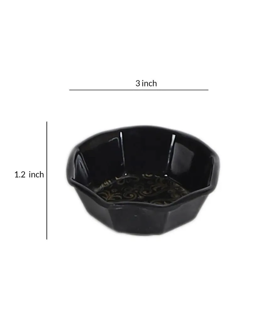 Abstract Black Gold Melamine Dinner Set | Set of 46 pcs