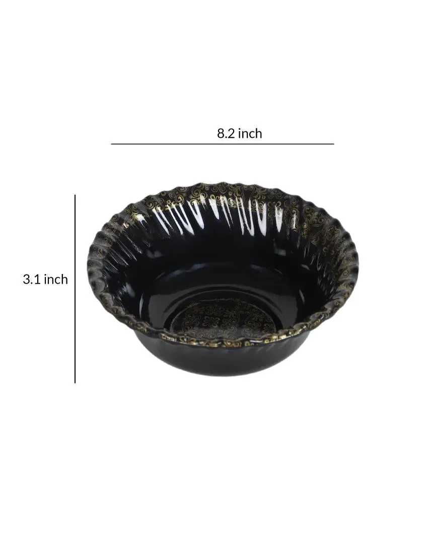 Abstract Black Gold Melamine Dinner Set | Set of 46 pcs