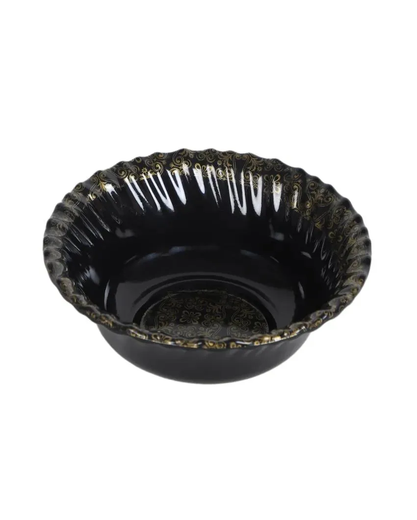 Abstract Black Gold Melamine Dinner Set | Set of 46 pcs