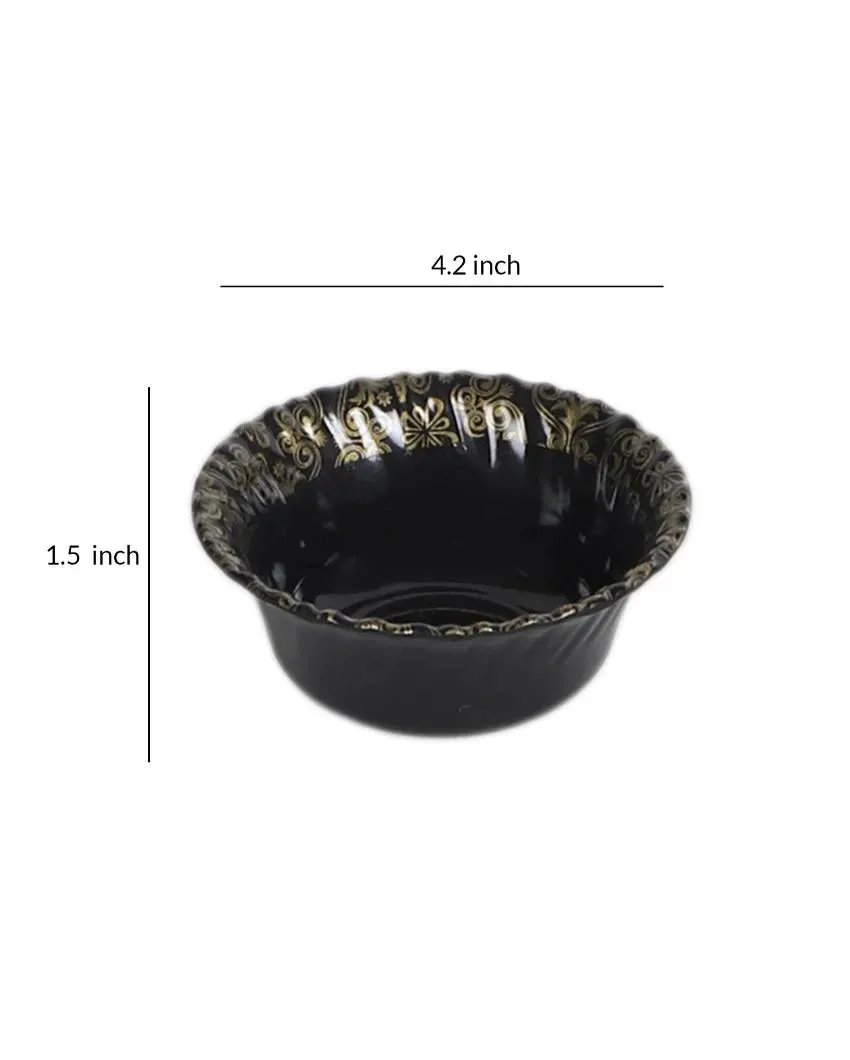 Abstract Black Gold Melamine Dinner Set | Set of 46 pcs