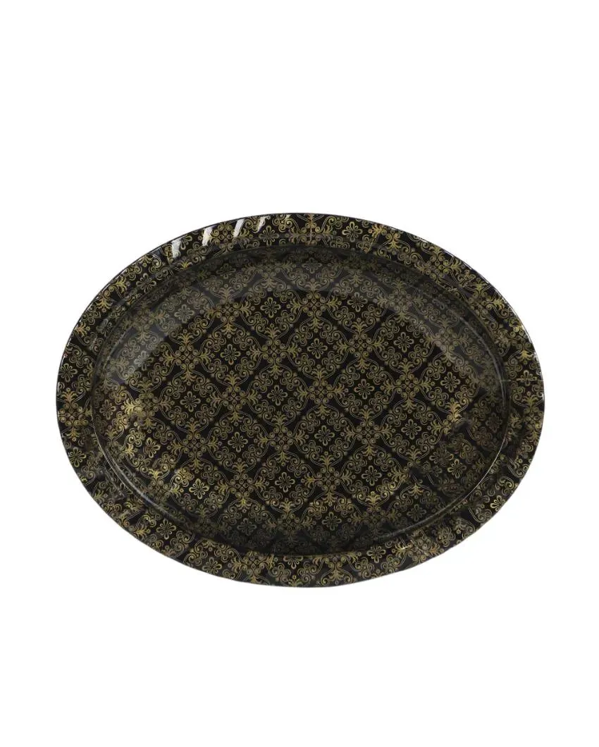 Abstract Black Gold Melamine Dinner Set | Set of 46 pcs