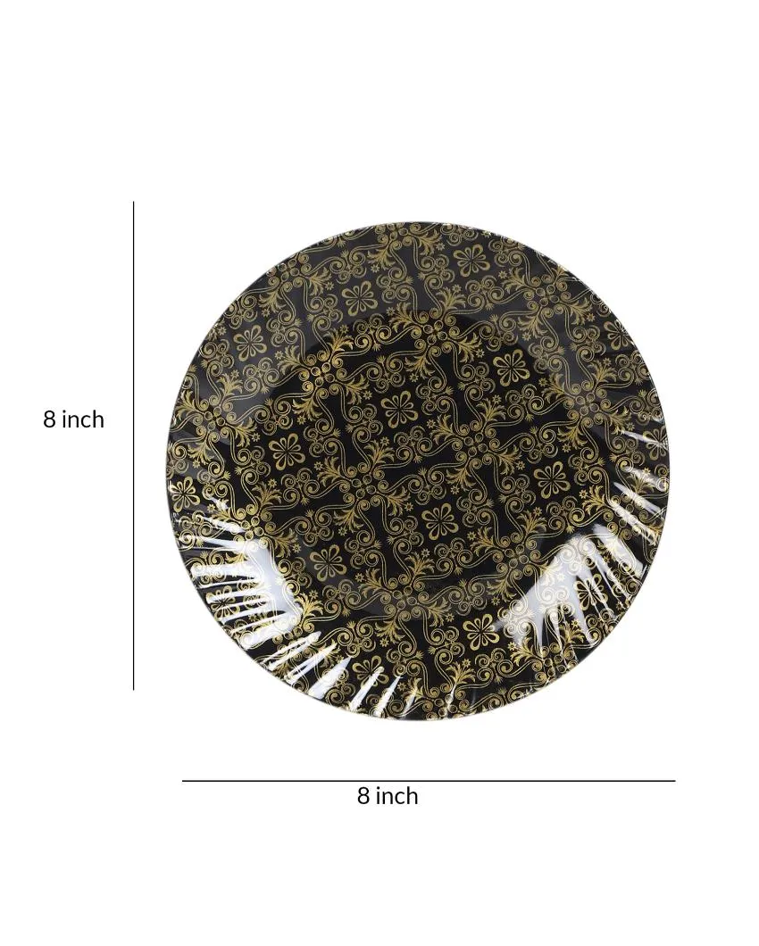 Abstract Black Gold Melamine Dinner Set | Set of 46 pcs