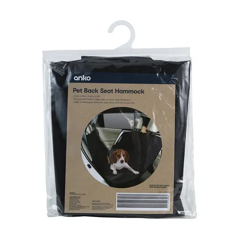 Anko Pet Back Seat Hammock - Black