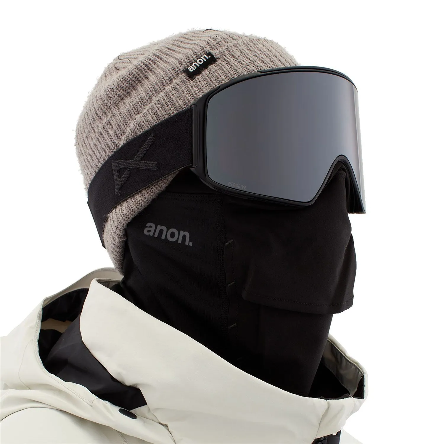 Anon M4 Cylindrical Snap Back Goggles & MFI Face Mask & Spare Lens 2024 Smoke / Perceive Sun Onyx Lens