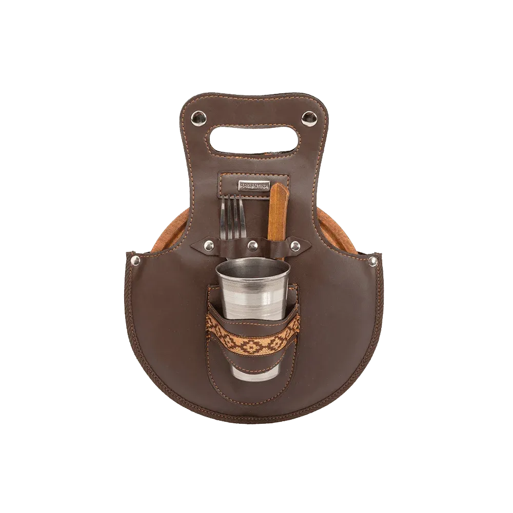 BBQ Set Single Brown Eco Leather