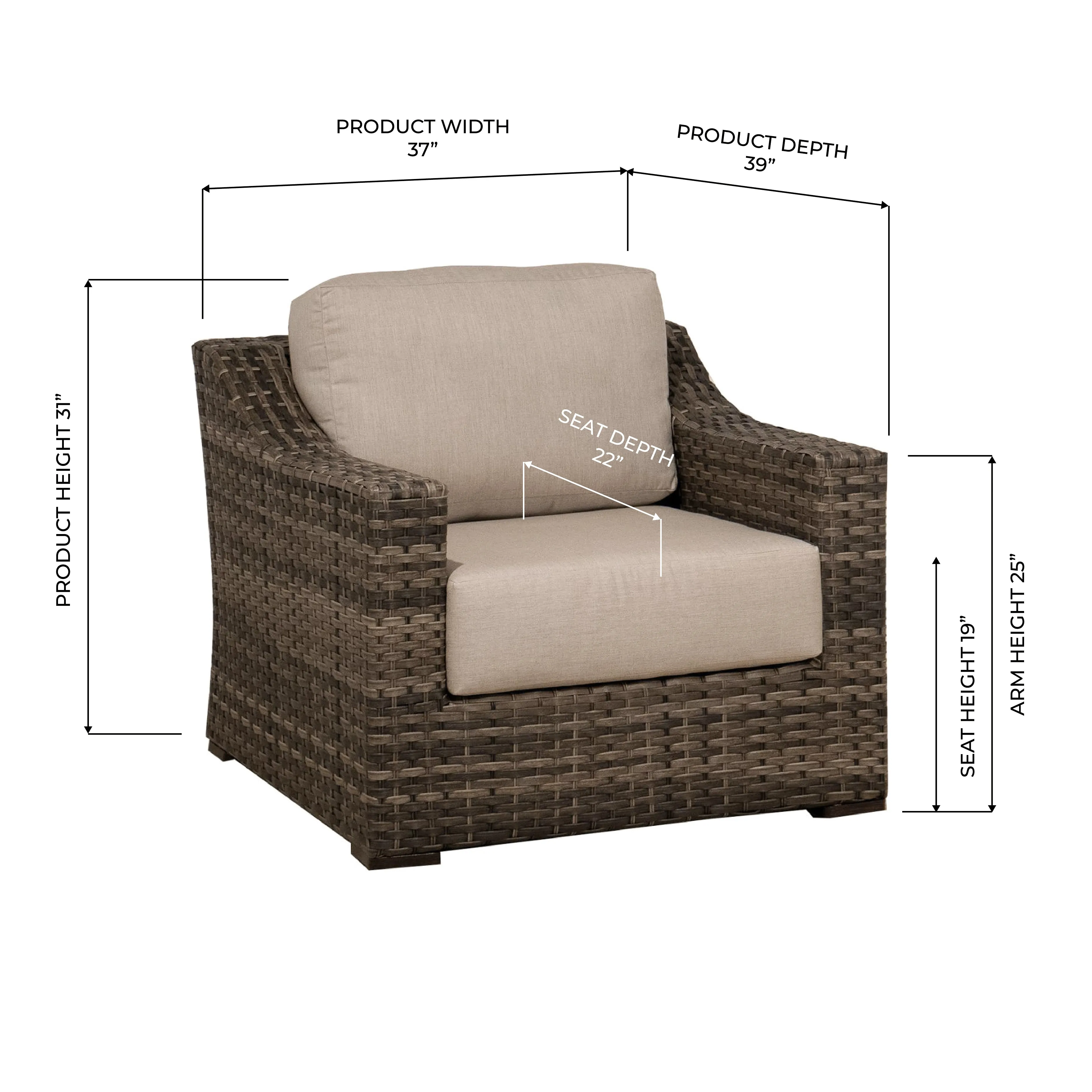 Breton Sandalwood Lounge Chair
