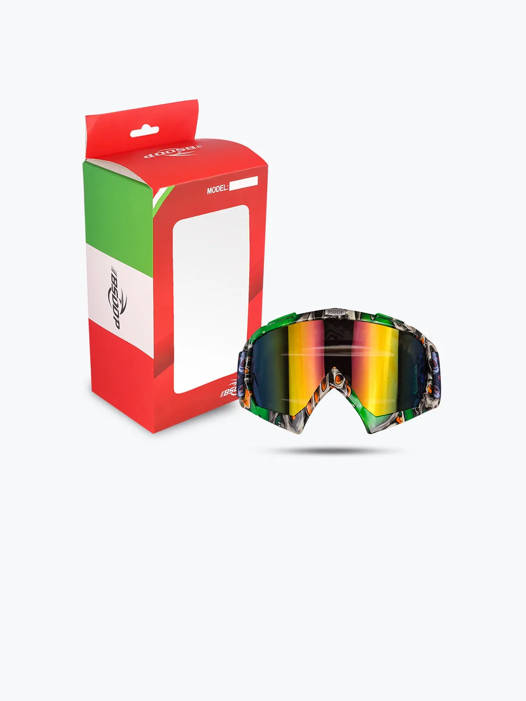 BSDDP Graphics Goggles With Box Green Orange Rainbow Tint