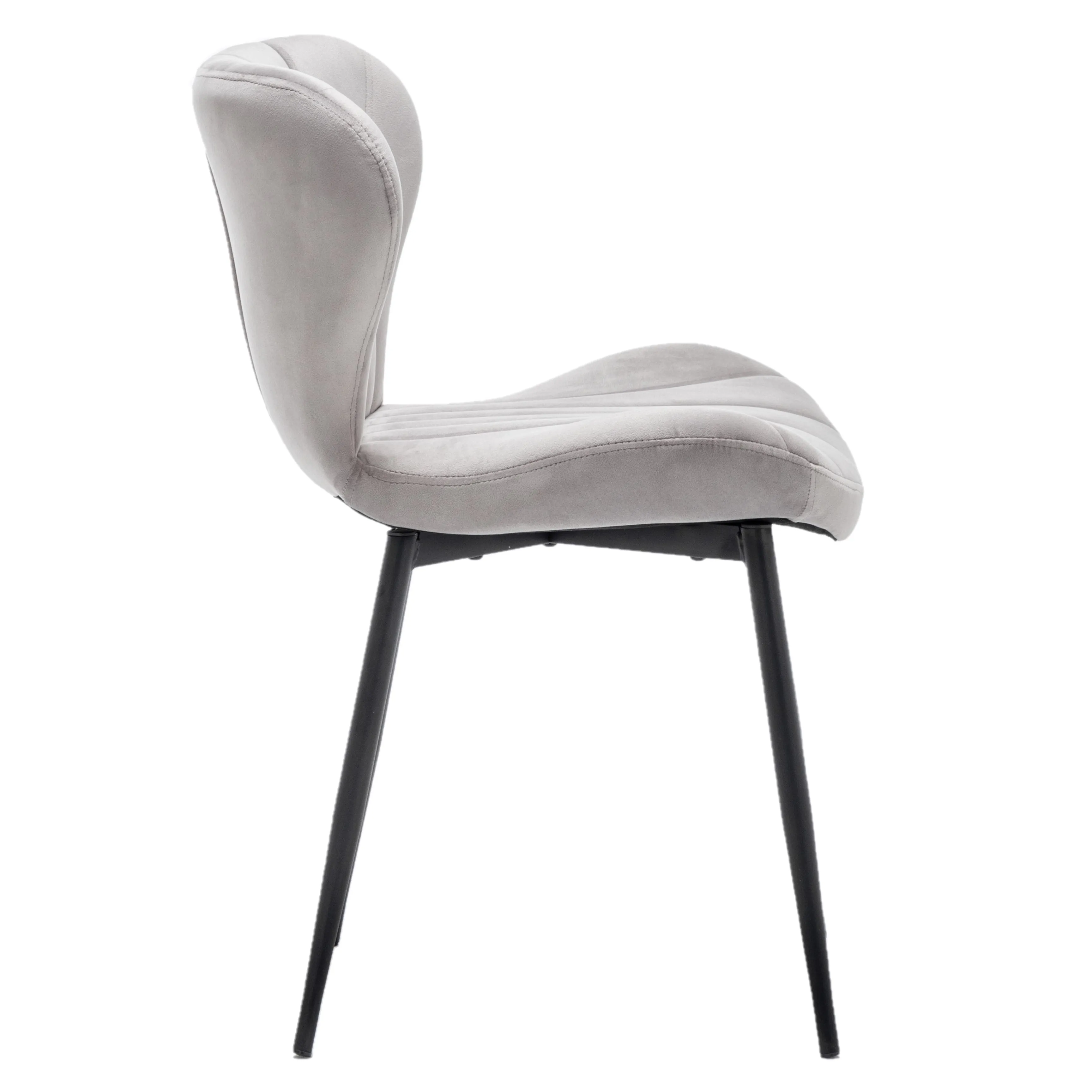 BTExpert Upholstered Modern Grey Velvet Accent Dining Chair