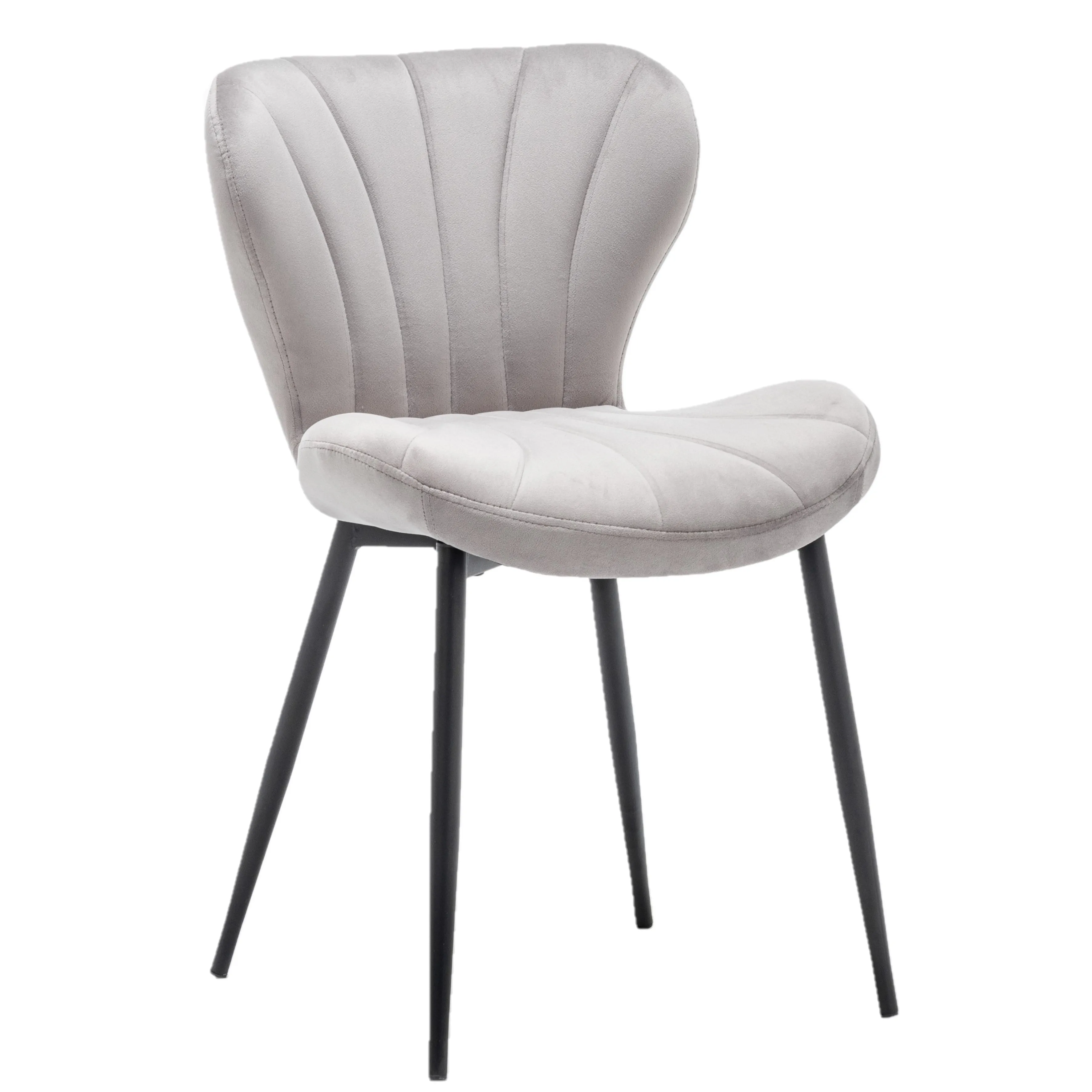 BTExpert Upholstered Modern Grey Velvet Accent Dining Chair