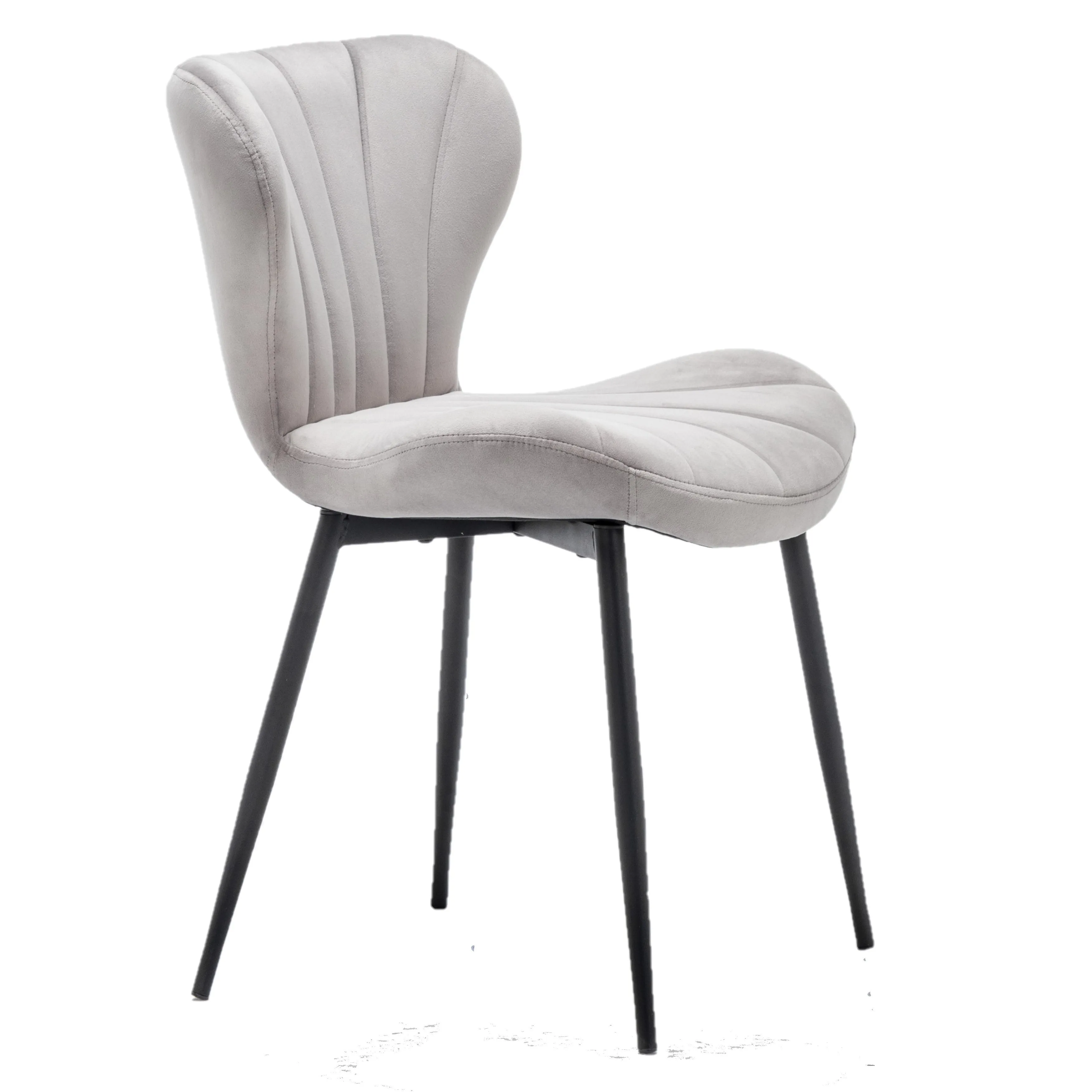 BTExpert Upholstered Modern Grey Velvet Accent Dining Chair
