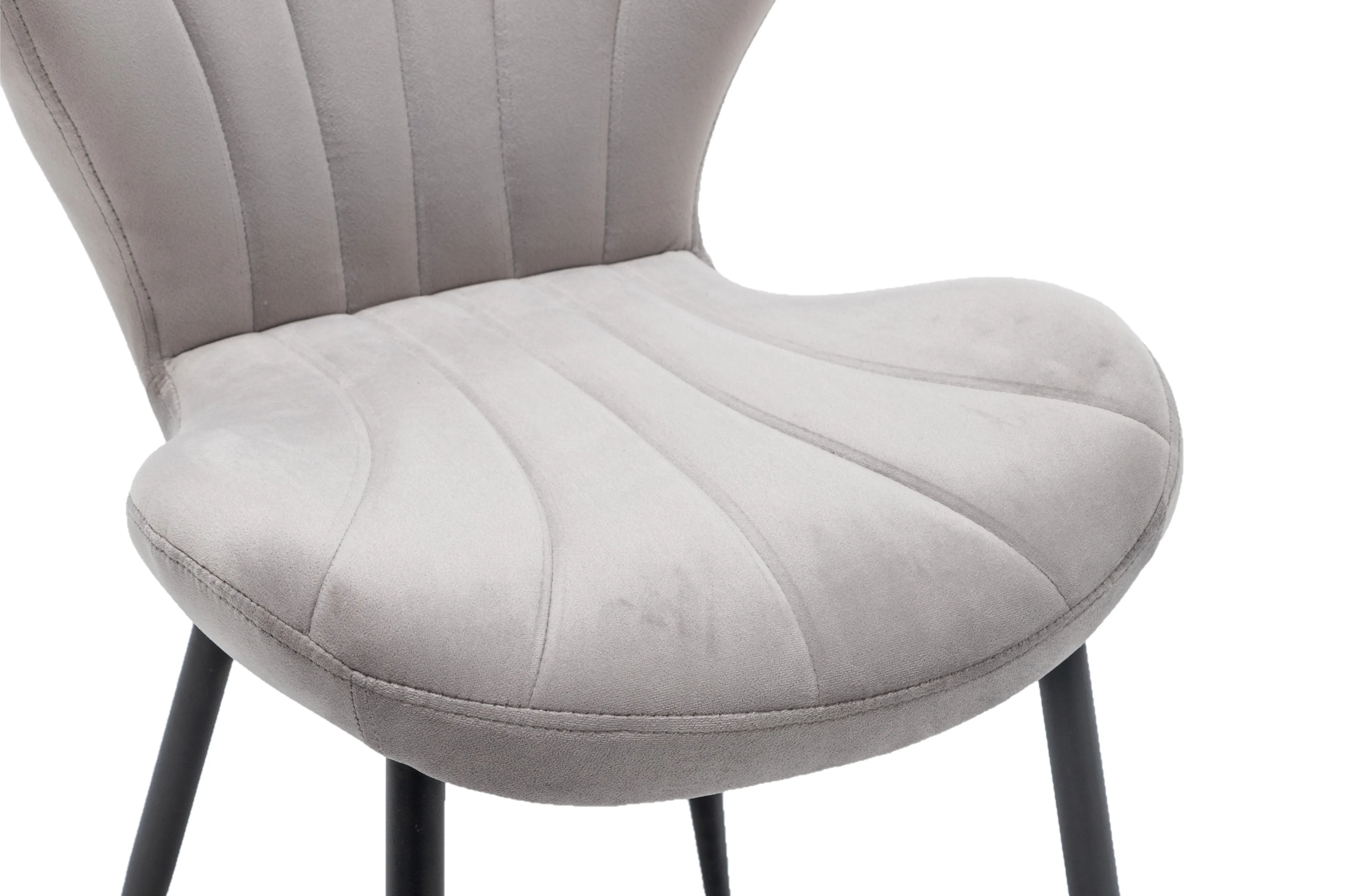 BTExpert Upholstered Modern Grey Velvet Accent Dining Chair