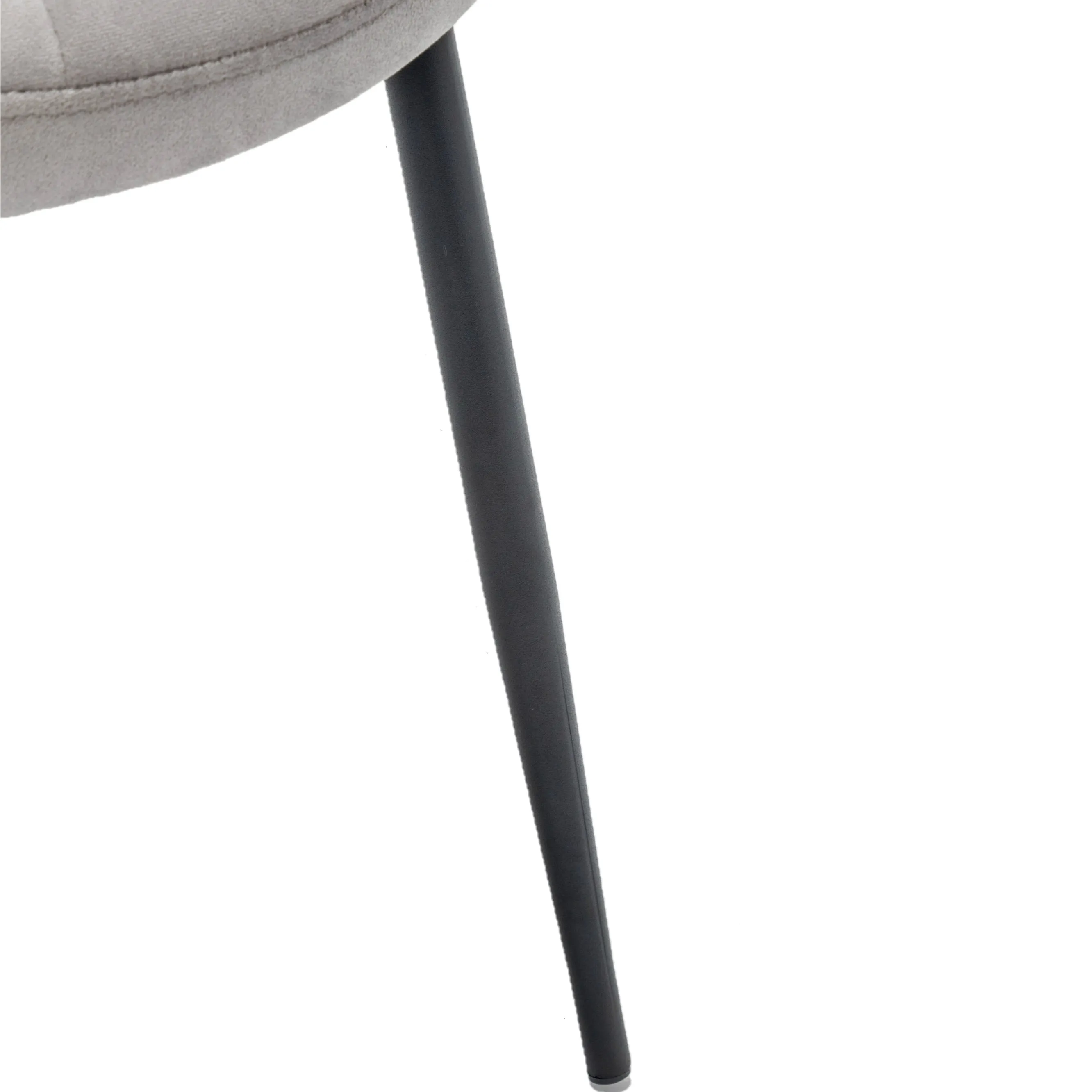BTEXPERT Upholstered Modern Premium Grey Velvet Accent Dining Chair Set of 2