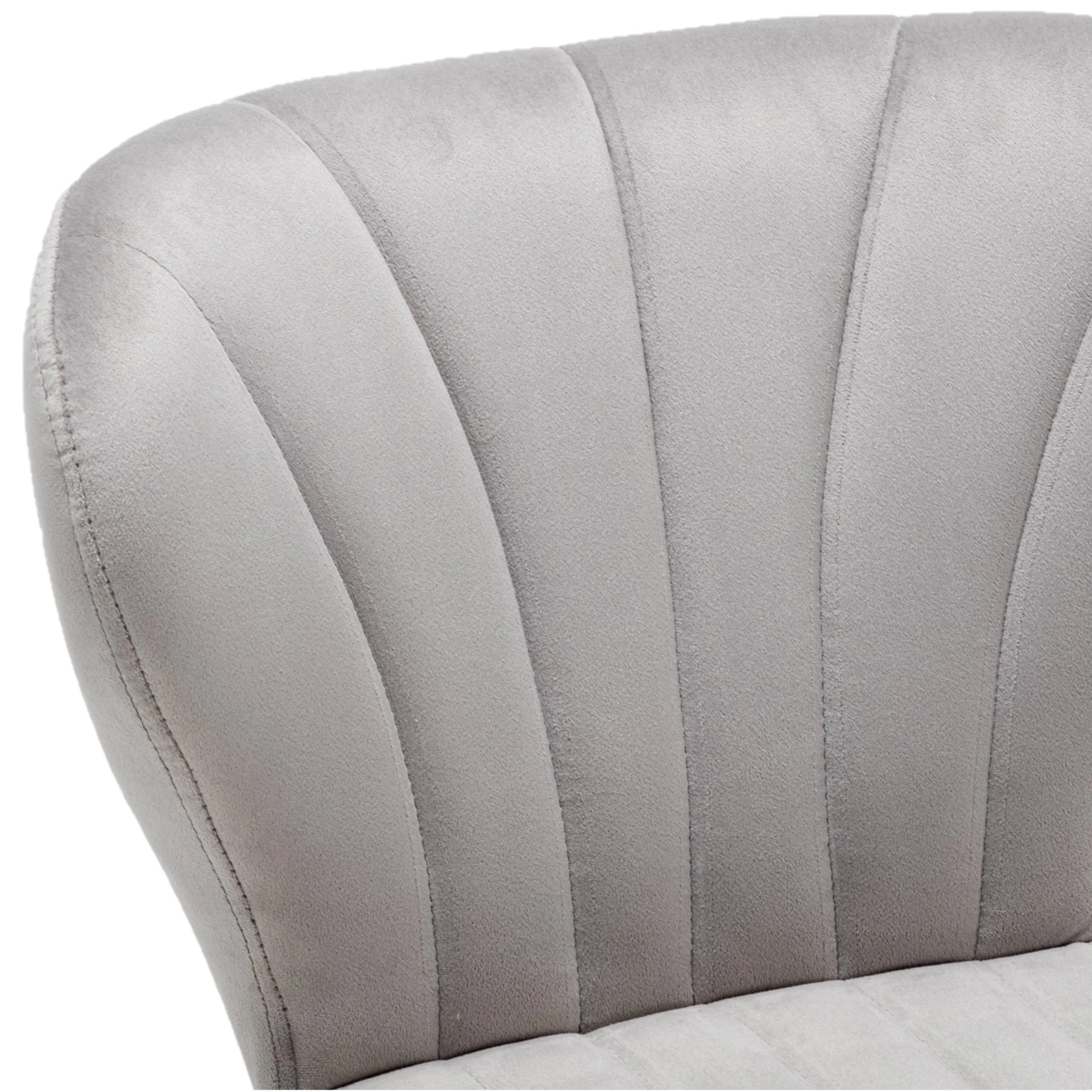 BTEXPERT Upholstered Modern Premium Grey Velvet Accent Dining Chair Set of 2