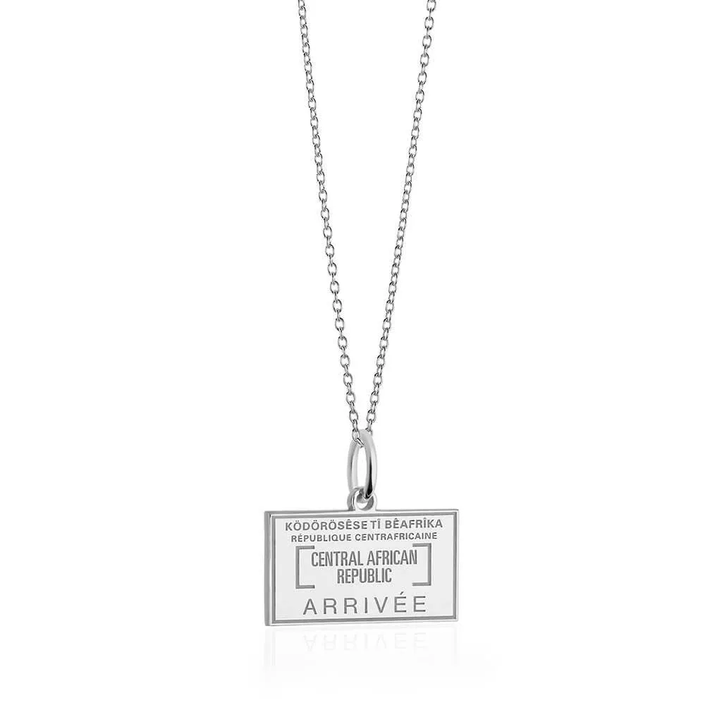 Central African Republic Passport Stamp Charm Silver