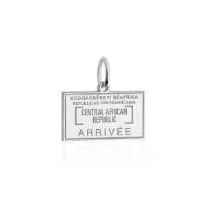 Central African Republic Passport Stamp Charm Silver