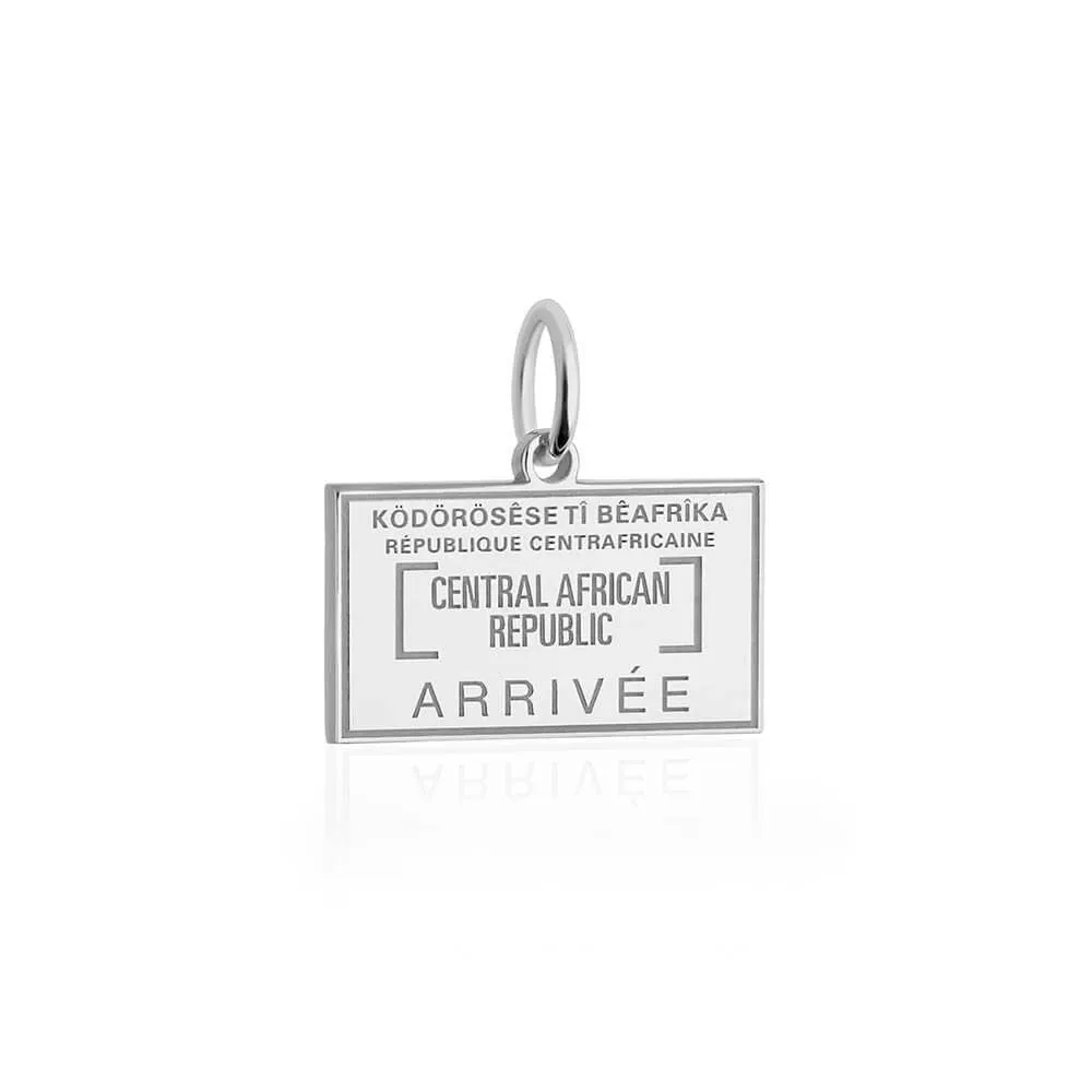 Central African Republic Passport Stamp Charm Silver