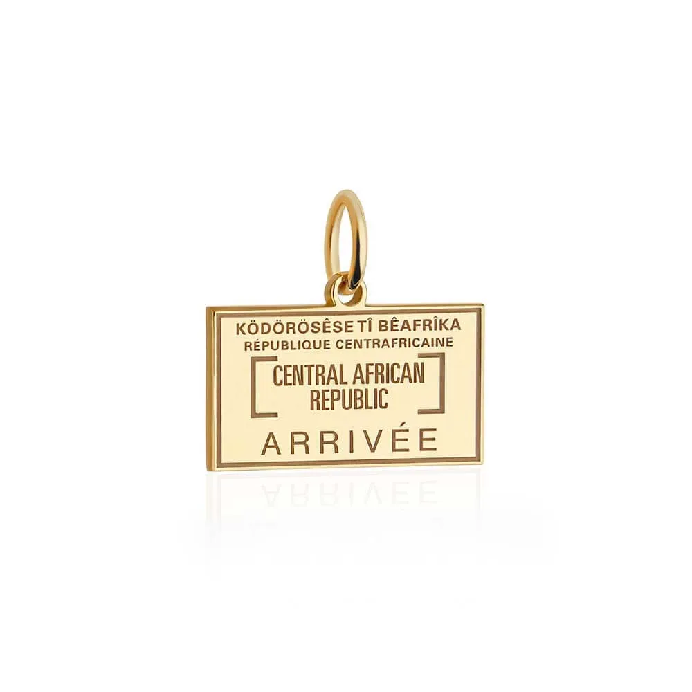 Central African Republic Passport Stamp Charm Solid Gold