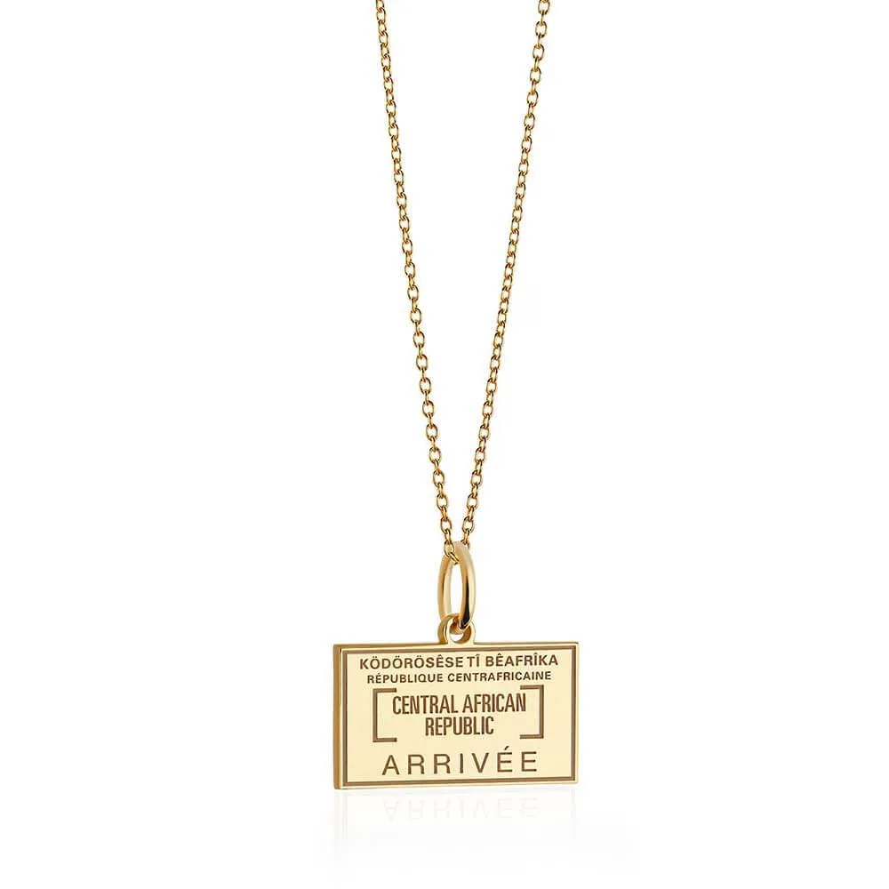 Central African Republic Passport Stamp Charm Solid Gold