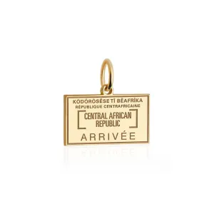 Central African Republic Passport Stamp Charm Solid Gold