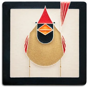 Charley Harper 4x4 Female Cardinal Art Tile