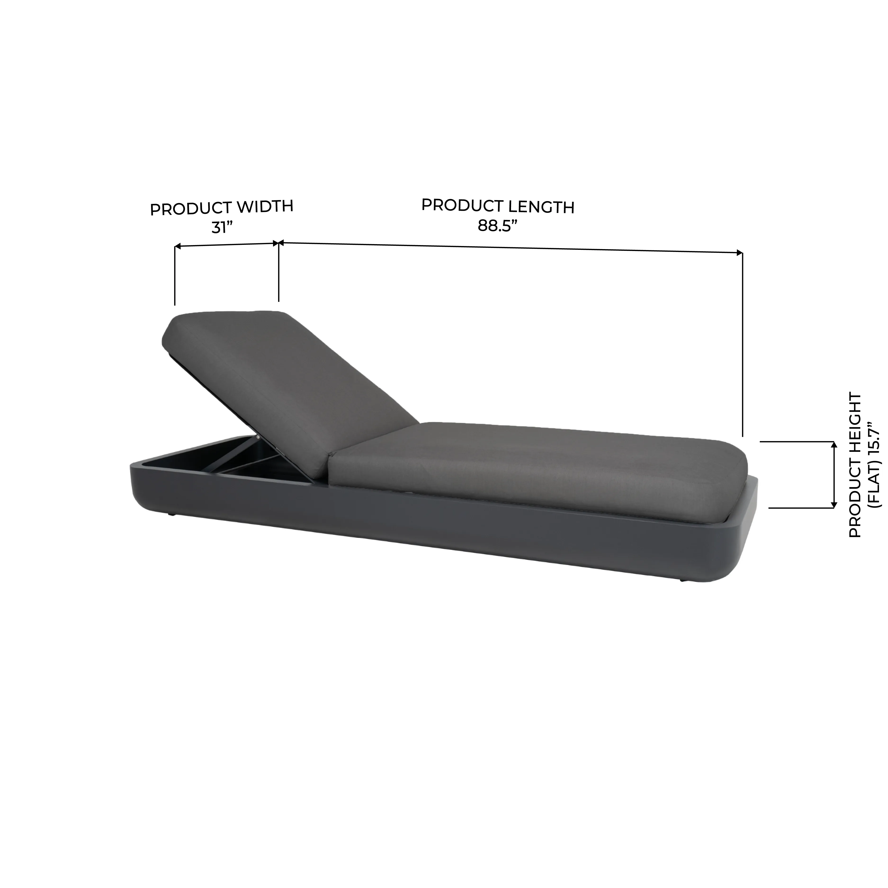 Cloud Charcoal Outdoor Chaise Lounge