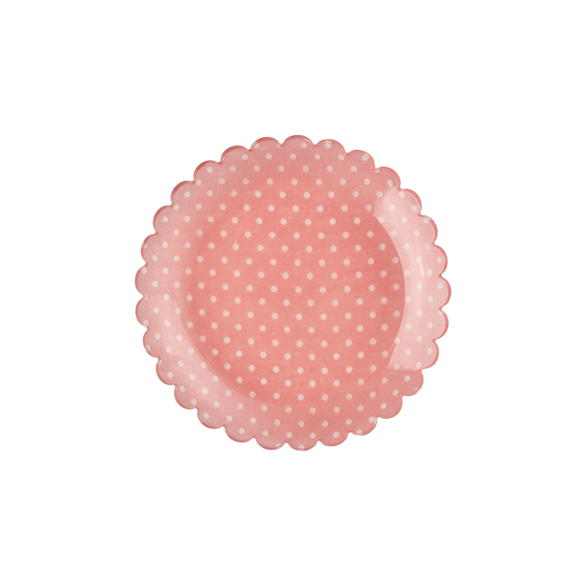 Coral Dots Fabric Acrylic Cake Plate
