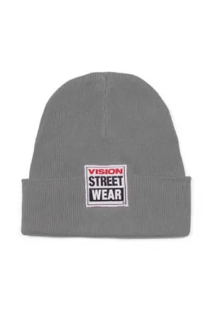 Cuffed Beanie With Large Logo Patch - Grey